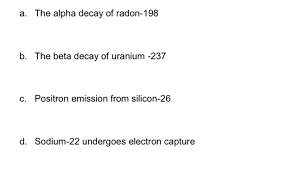 Solved A The Alpha Decay Of Radon 198