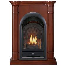 Procom Dual Fuel Vent Free Gas Fireplace System 15000 Btu T Stat Control Walnut