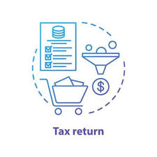 Tax Return Blue Concept Icon Earned