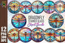 Dragonfly Stained Glass Background