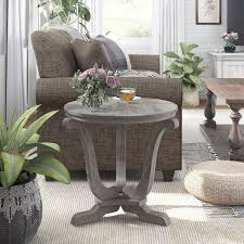 Dongola 24 55 In Vintage Gray Oak Round Wood Coffee Table