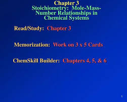 Stoichiometry Mole Mass Number