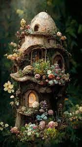 A Fairy House With A Tree Stump And