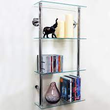 Tier Glass 90 Cd 60 Dvd Storage Shelves