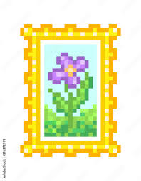 Painting In A Golden Frame Pixel Art