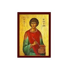 Saint Panteleimon Icon Greek Handmade