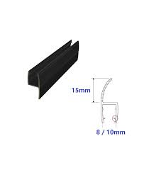 H Shape Black Glass Door Seal