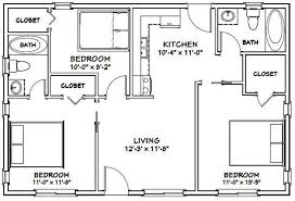 36x24 House 3 Bedroom 2 Bath 864 Sq Ft