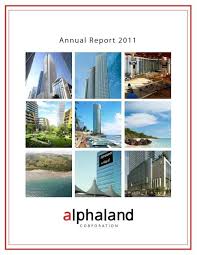 Annual Report 2016 Alphaland Corporate