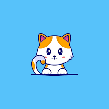 Cat Cartoon Vector Icon Cute Cat With A