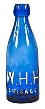 Cobalt Blue Glass Blobtop Soda Bottle