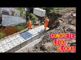 Concrete Lego Block Retaining Wall