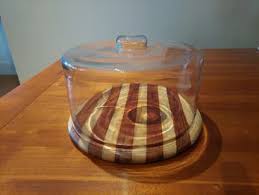 Vintage Cheese Board With Glass Dome