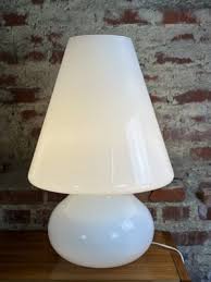Vintage Italian Lamp In White Opalin