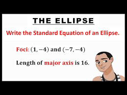 Writing Standard Equation Of An Ellipse