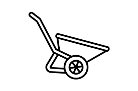 Wheelbarrow Outline Icon Graphic By