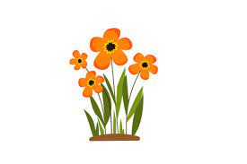 Spring Orange Flowers In Garden Icon
