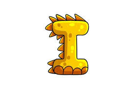 Dinosaur Icon Alphabet Letter I Clipart