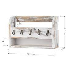 Key Hooks Rustic Wall Mail Sorter