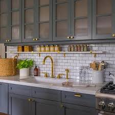 Charcoal Gray Frosted Glass Cabinets