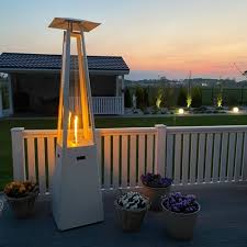 Outdoor Gas Heater Umbrella Steel White