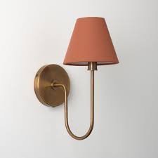 Arched Arm Wall Sconce Red Shade