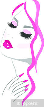 Wall Mural Woman With Pink Lips And