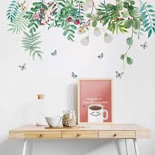 Green Hanging Leaf Wall Decals