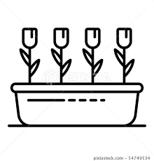 Garden Flower Pot Icon Outline Style