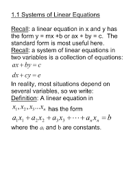 Sec 1 1 Systems Of Linear Equations Doc