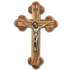 Pewter And Olive Wood Crucifix