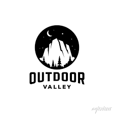 Cliff Outdoor Adventure Logo With Stars