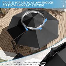Crestlive S 11 5 Ft X 11 5 Ft Umbrella Double Top Octagon In Black