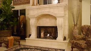 Fireplace In Grand Home Stock