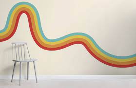 70 S Retro Rainbow Mural Wallpaper Hovia