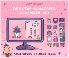 Cat Plant Computer Desktop Theme