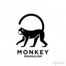 Premium Minimalism Monkey Vector Logo