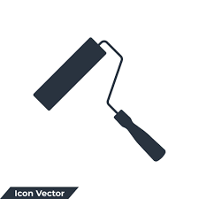 Paint Roller Icon Logo Vector