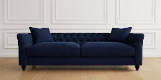 Large Sofa Classic Velvet Navy Dark