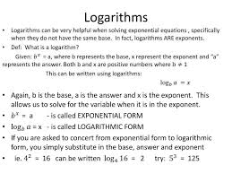 Logarithms Powerpoint Presentation