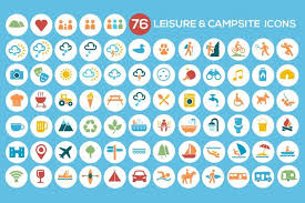 Camping Leisure Tourism Icon Set