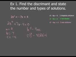 The Discriminant And 2 Real Solutions