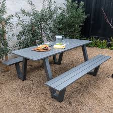 Aluminium Outdoor Dining Bench Table