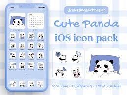 100 Blue Panda Bear Ios Icons Pack