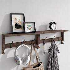 Wall Shelf With 10 Hooks