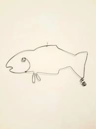 Fish 1 Wire Wall Drawing Sculpture