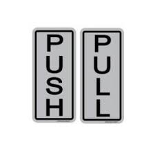 Pull Push Sticker Sign Pcs Cards