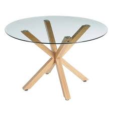 Round Glass And Metal Dining Table