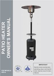 Gardensun Hss A Patio Heater Owner S Manual