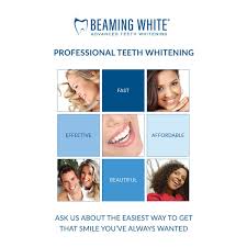 teeth whitening posters beaming white